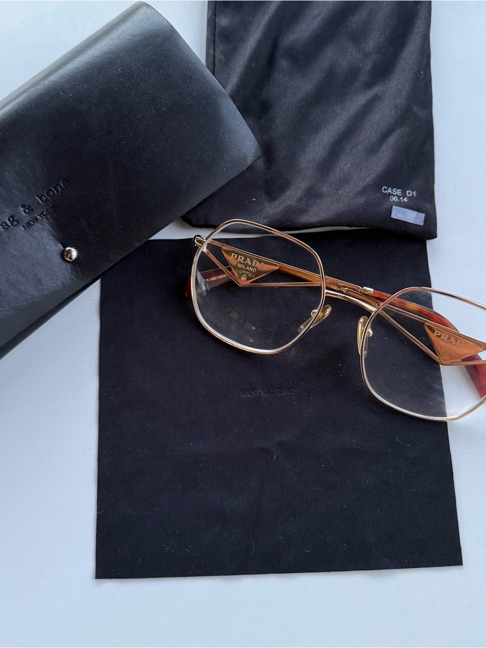 Prada VPR 59Z ZVN-101 Gold havana authentic eyeglasses 54-19